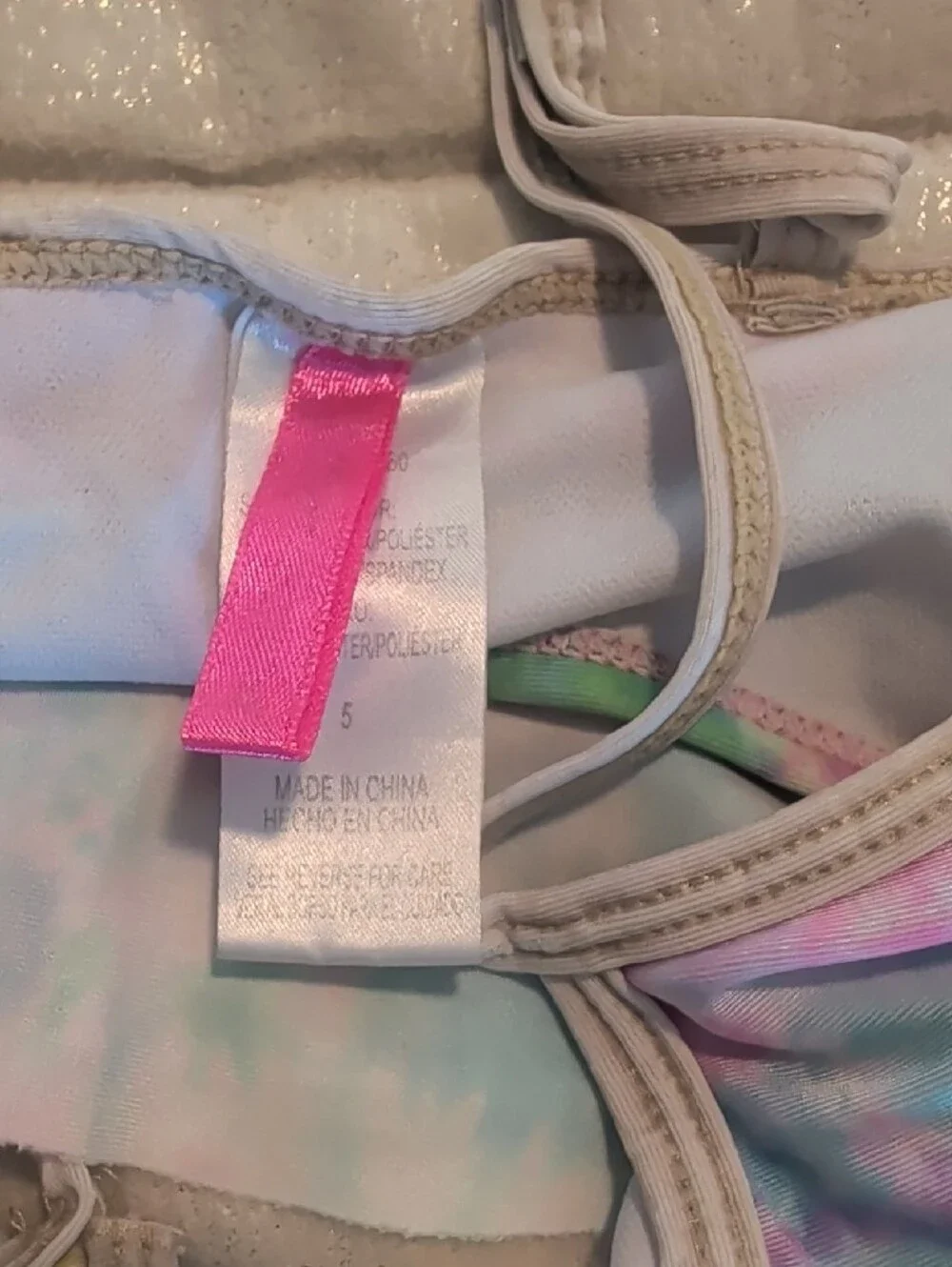 Betsey Johnson Kids Pastel Tie-Dye Flounce Bikini Set